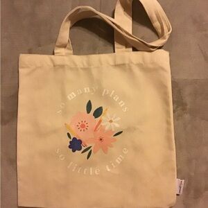 Happy Planner Floral Canvass Tote Bag - Beige